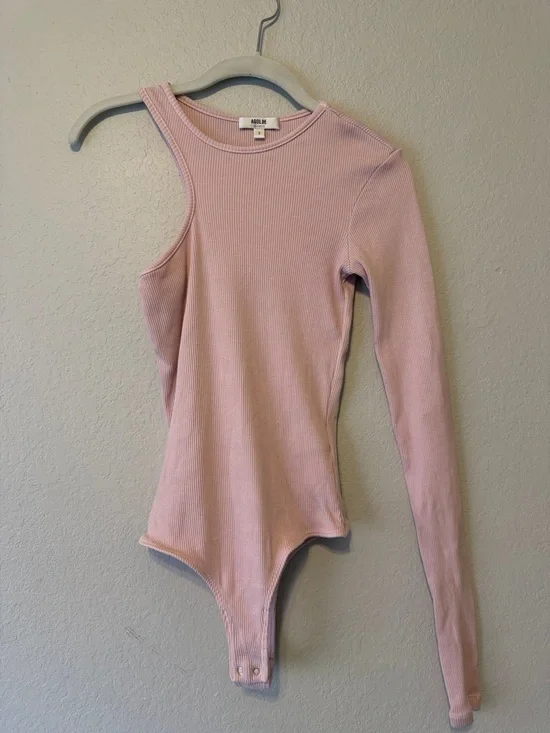 Agolde Bea Cutaway Bodysuit in Fondant - Picture 3 of 8